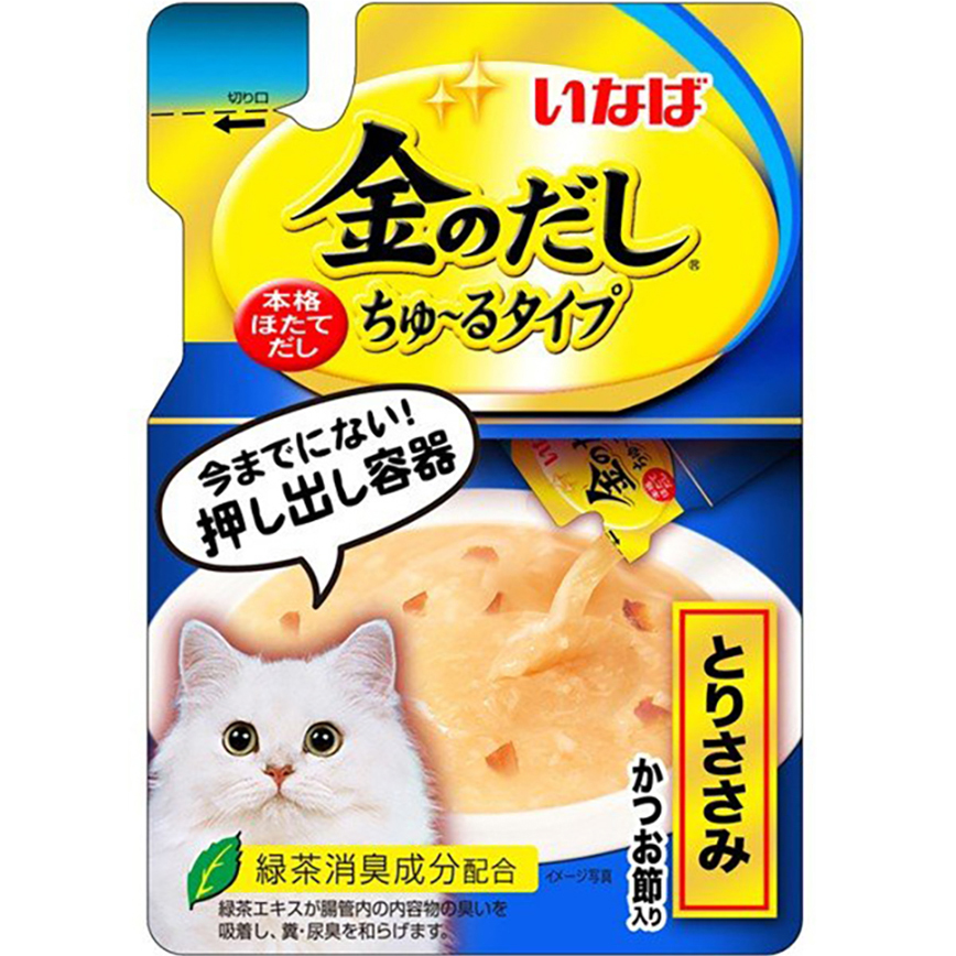 CIAO 袋裝湯包 INABA 金のだし 雞肉+鰹魚 140g (IC-182) (藍) 圖 1