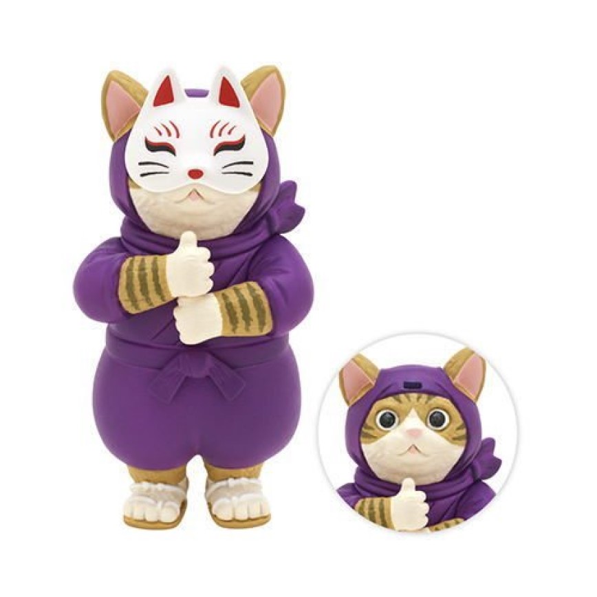 日本直送 貓公仔擺設 忍者貓幪面俠 Ninja Cat (紫色 面具可拆除) 2枚 - 清貨優惠 圖 1