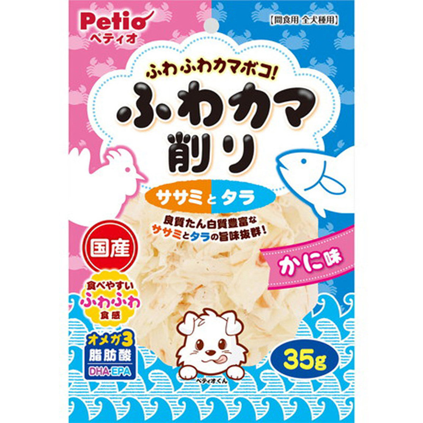 Petio 狗零食 日本產低脂雞胸肉+鱈魚柔軟薄片 蟹味 35g (粉紅) (90502647) 圖 1