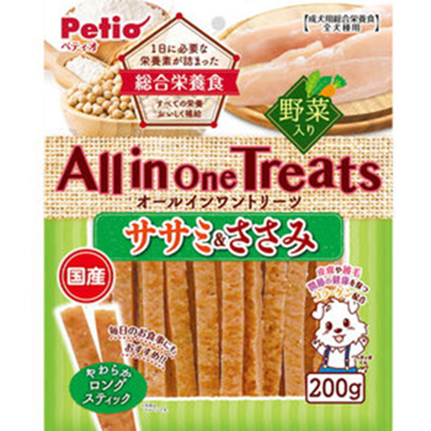 Petio 狗零食 日本產All in One Treats 綜合營養 雞胸肉蔬菜長條(膠原蛋白 皮毛關節健康) 200g (90502652) 圖 1