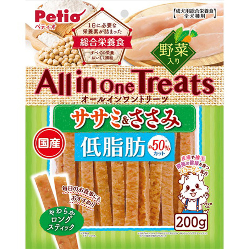 Petio 狗零食 日本產All in One Treats 綜合營養 雞胸肉蔬菜長條(膠原蛋白 皮毛關節健康) 200g (90502654) 圖 1