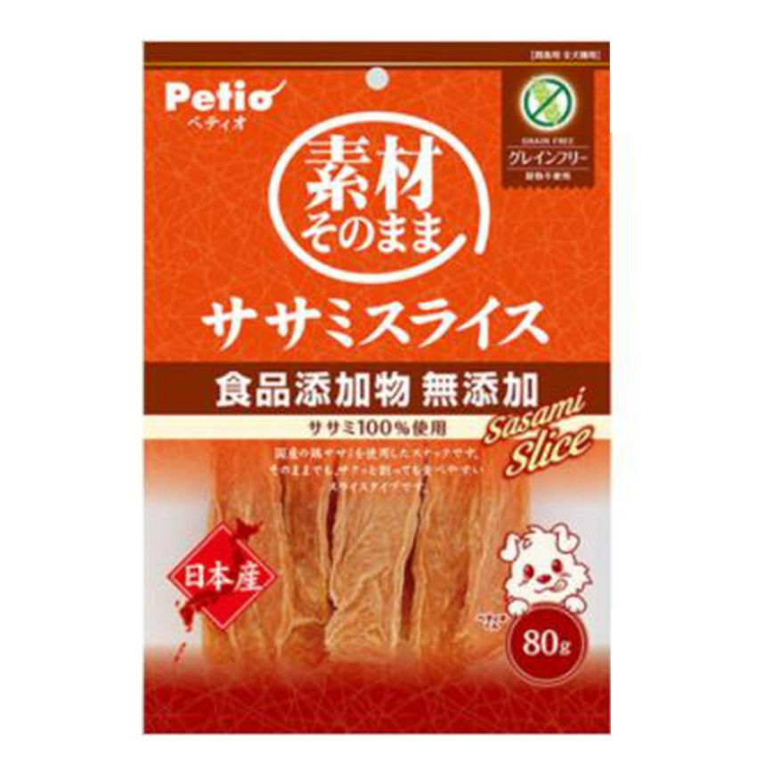 Petio 狗零食 日本產無添加 日本產風乾雞胸肉片 低敏無穀物 80g (90502546) 圖 1