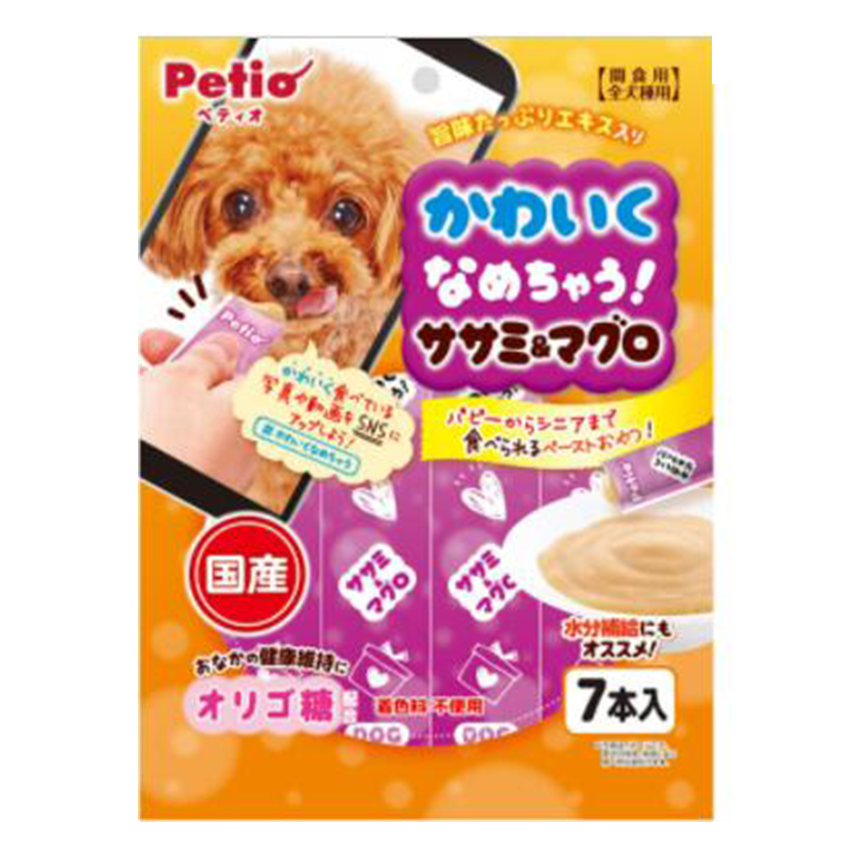 Petio 狗零食 日本產低脂雞胸肉&吞拿魚醬 腸道健康 水分補充 7支裝 (90502317) (TBS)