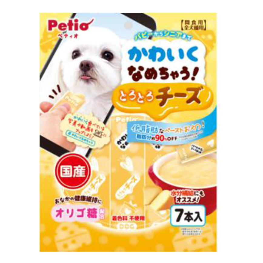 Petio 狗零食 日本產低脂香濃芝士醬 腸道健康 水分補充 7支裝 (90502319) 圖 1