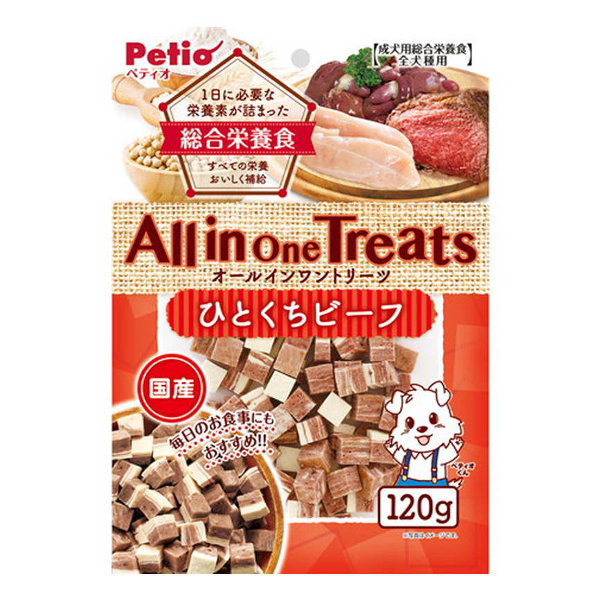 Petio 狗零食 日本產 All in One Treats 綜合營養 濃郁一口牛肉粒 120g (90502664) 圖 1