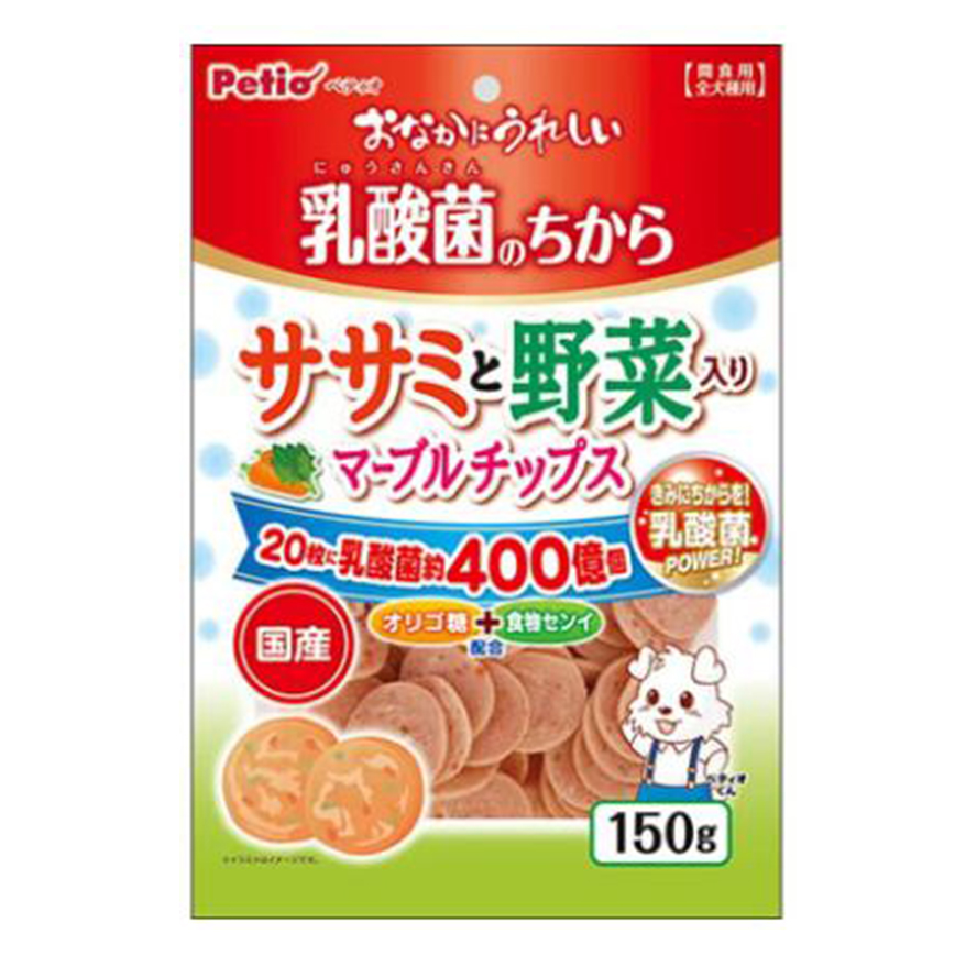 Petio 狗零食 日本產 乳酸菌 低脂雞胸肉蔬菜圓片 腸道健康 150g (90502551) (TBS) 圖 1