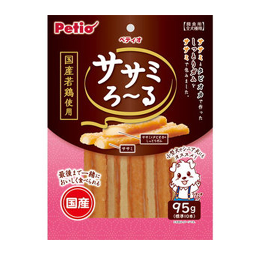 Petio 狗零食 日本產 低脂雞胸肉卷 膠原蛋白 皮毛關節健康 95g (90502666) 圖 1