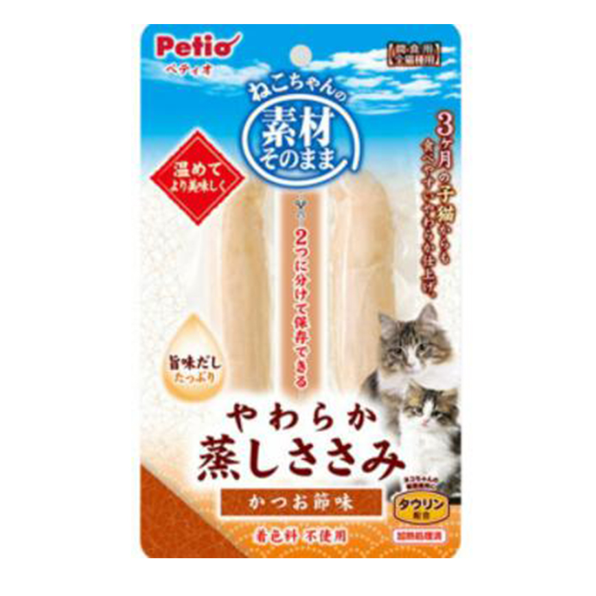 Petio 貓零食 原汁原味 鰹魚節味蒸雞胸肉 (牛磺酸+) 2P (90602676) 圖 1