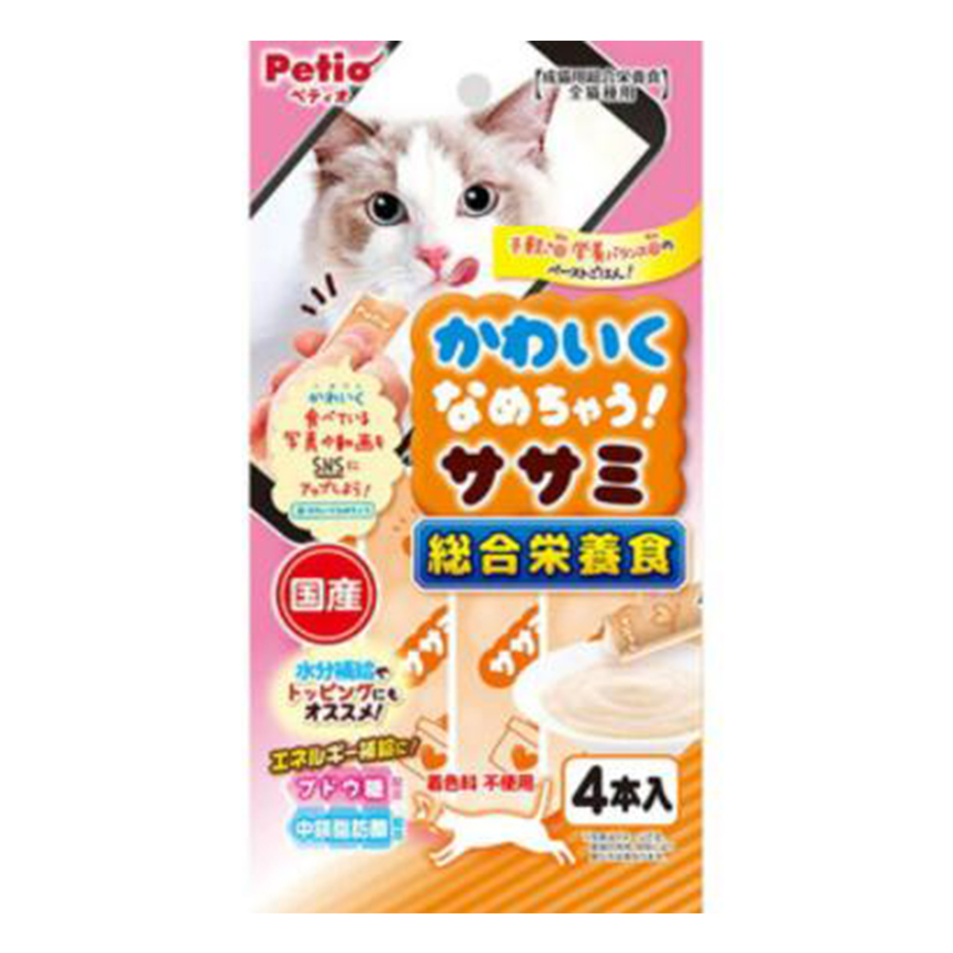 Petio 貓零食綜合營養 日本產低脂雞胸肉醬 腸道健康 水分補充 4支裝 (90602583) 圖 1