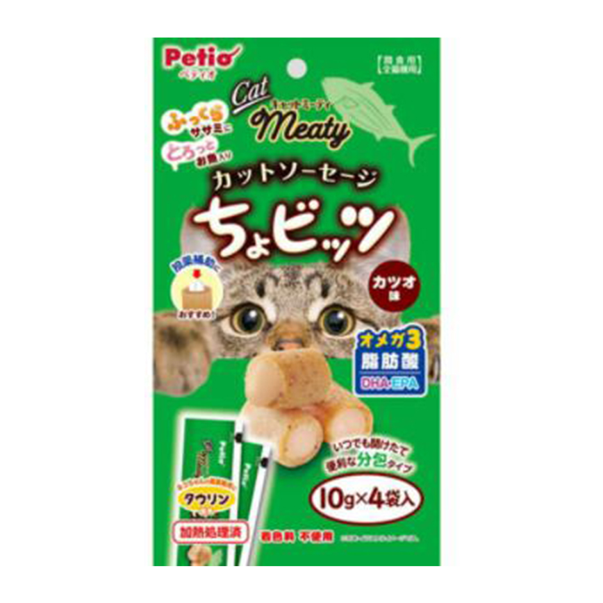 Petio Meaty 貓零食 Meaty 無添加鰹魚味流心肉粒10gx4小袋