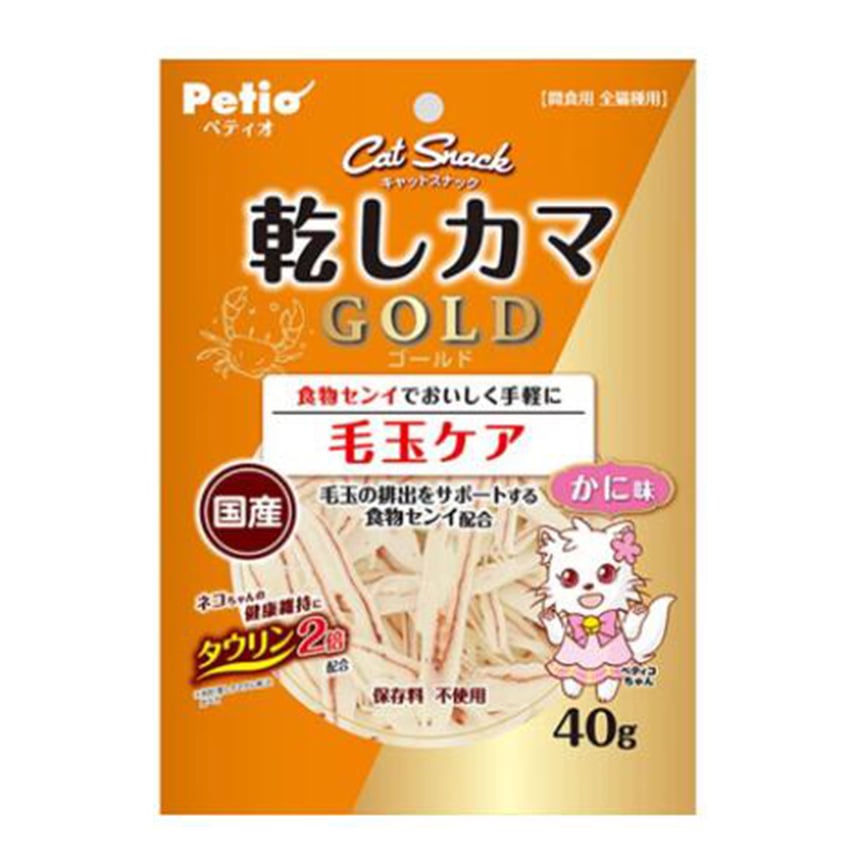 Petio 貓零食 日本產 去毛球白身魚絲 蟹味 牛磺酸2倍 40g (90602561) (TBS)