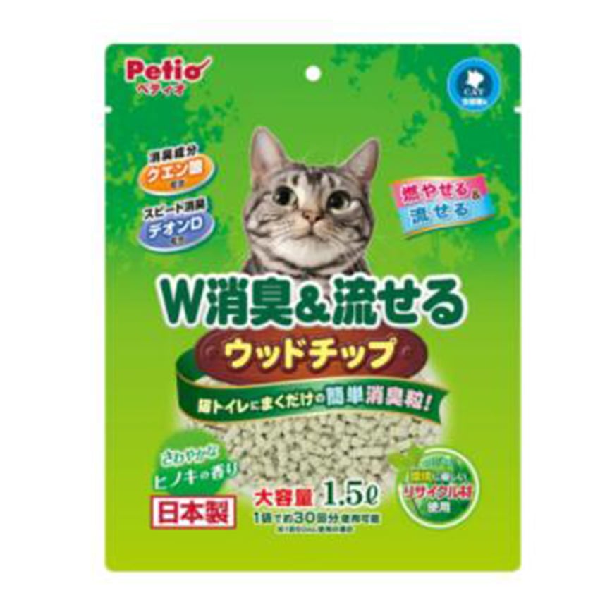Petio可沖廁消臭粒 柏木香味 1.5L (91602066)