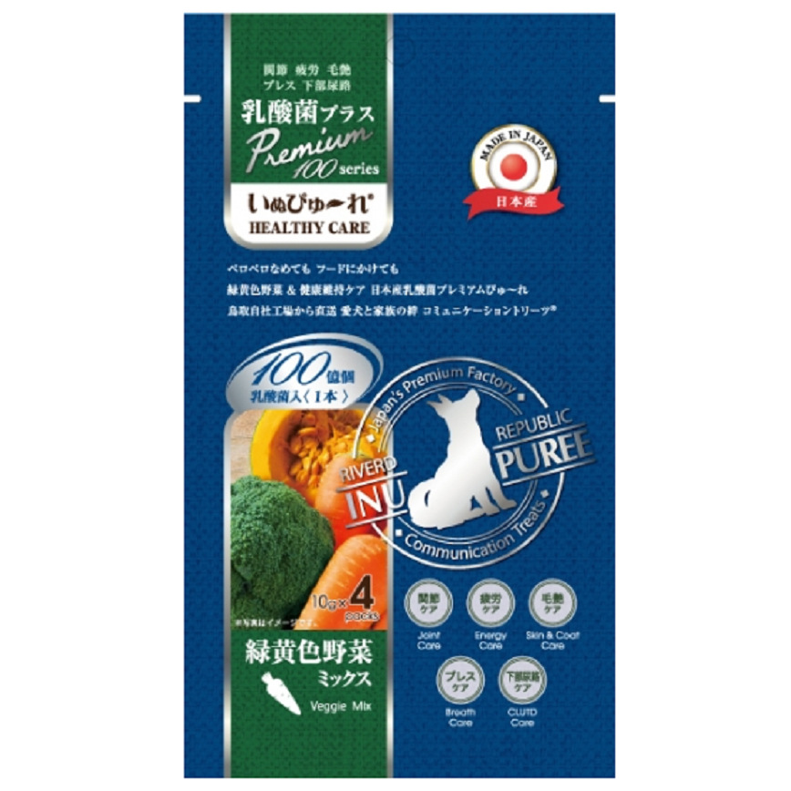 Riverd Republic INU Puree 狗狗肉泥小食 乳酸菌系列 雜錦蔬菜雞肉 13g*4本 (DTDJFA0125162)