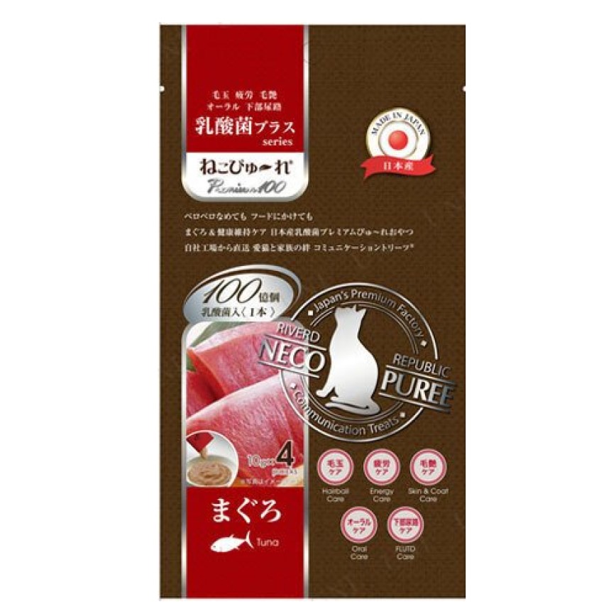 Riverd Republic 貓貓肉泥小食 乳酸菌系列 吞拿魚 52g (紅) (4本) (CTCJFW0125148)