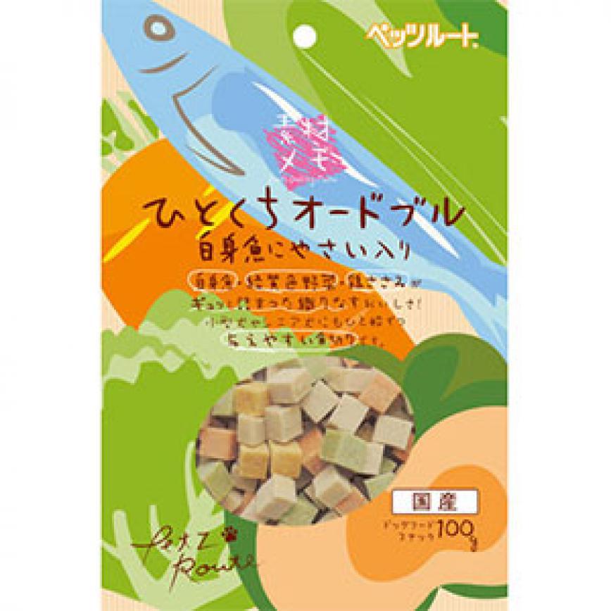 日本Petz Route 蔬菜白肉魚一口小食 100g (犬用) 圖 1