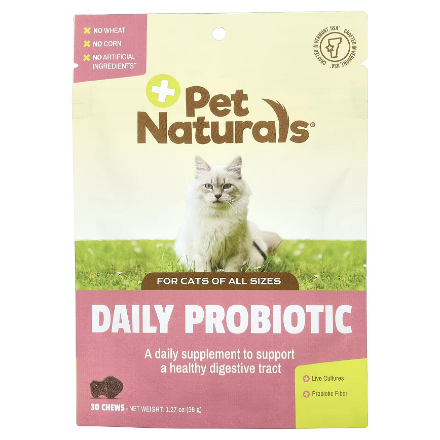 Pet Naturals 功能小食 貓用每日益生菌咀嚼片 30片 (新舊包裝隨機發貨)