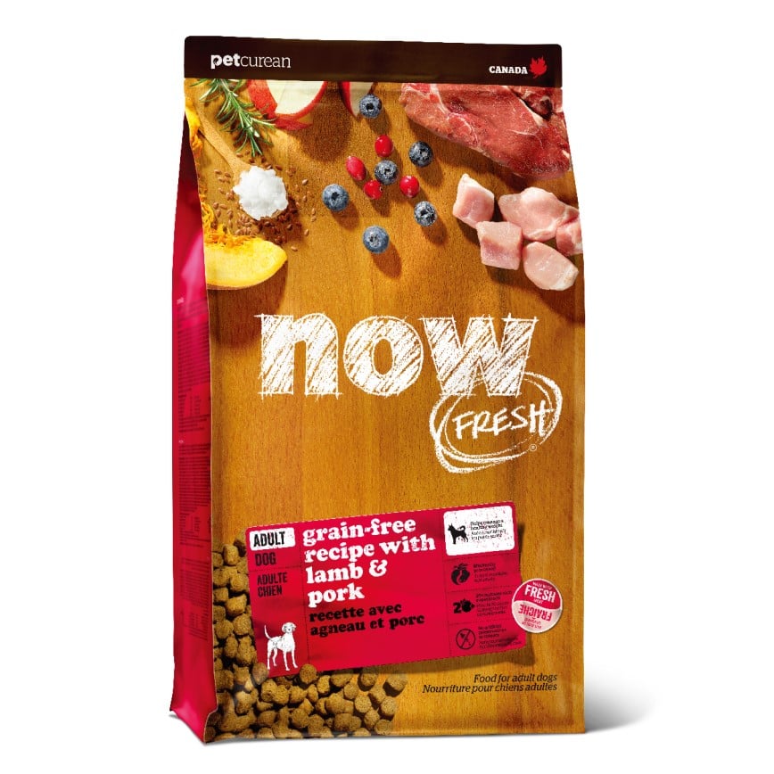 now FRESH 狗糧 無穀物 成犬配方 羊肉及豬肉 22lb (2303422)