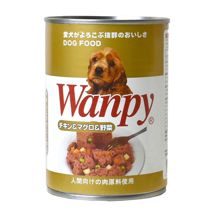 Wanpy 狗罐頭 雞+吞拿魚+菜 375g