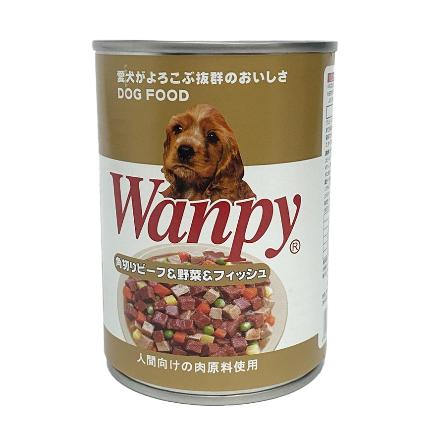Wanpy 狗罐頭 角切牛肉+菜+魚配方 375g (YY851097)
