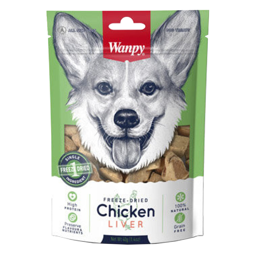Wanpy Freeze Dry 狗零食 凍乾雞肝 Chicken Liver 40g (YY812340)