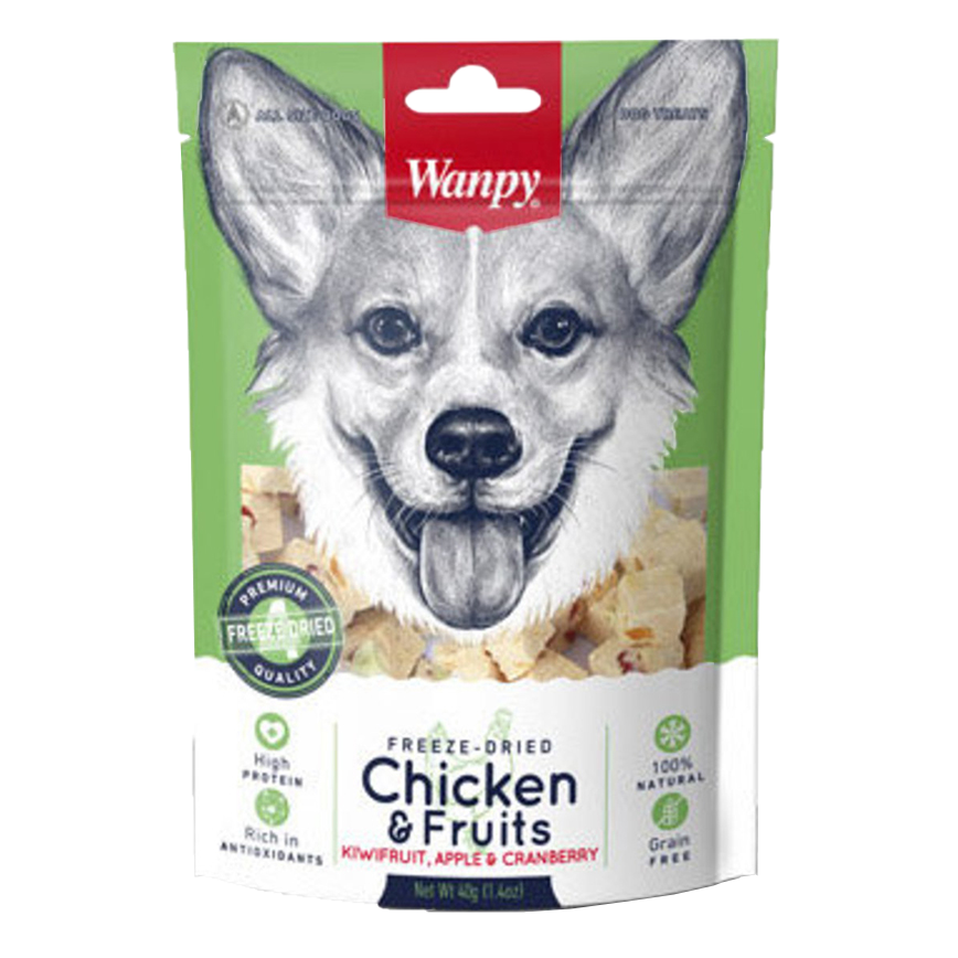 Wanpy Freeze Dry 狗零食 凍乾雞肉+水果 Chicken + Fruit 40g (YY812371)