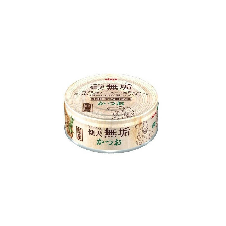 日本AIXIA 愛喜雅 狗罐頭 健犬無垢 單一蛋白鰹魚 65g (綠) (TBS) 圖 1