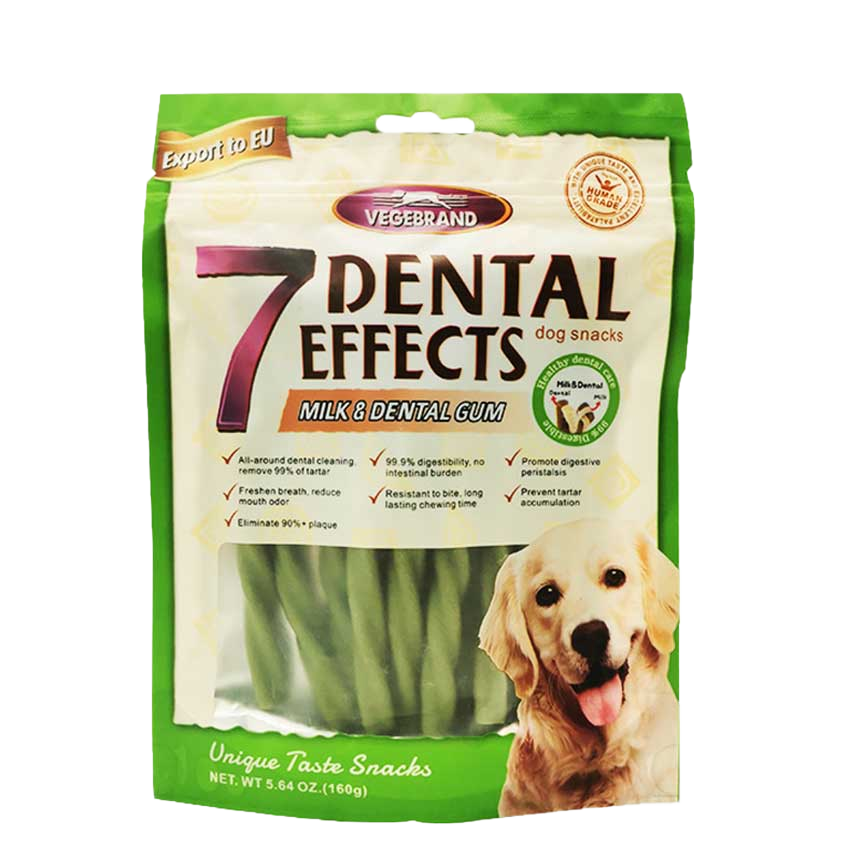 VEGEBRAND 7重高效 除口臭磨牙潔齒棒 狗小食 紐紋蔬菜味 160g