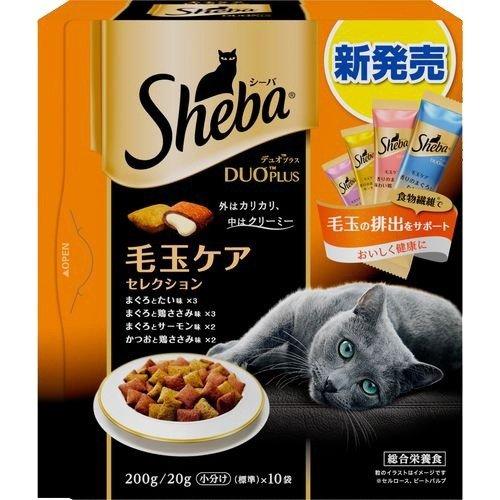 日本Sheba Duo Plus 夾心餡餅貓咪乾糧 毛球排出 4種口味MIX 200g (橙) (TBS)