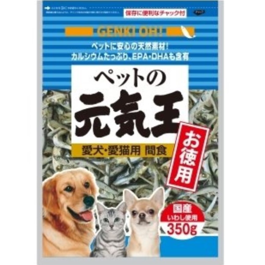 日本秋元水產 寵物の元氣王 小魚乾 350g (貓犬用) (停售)