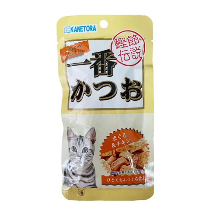 KANETORA一番 粒粒香貓零食 雞+金槍魚 25g (黃色) (KAN0081)