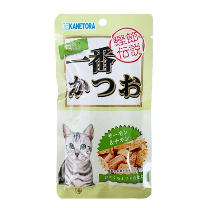 KANETORA一番 粒粒香貓零食 雞+三文魚 25g (綠色) (KAN0083)