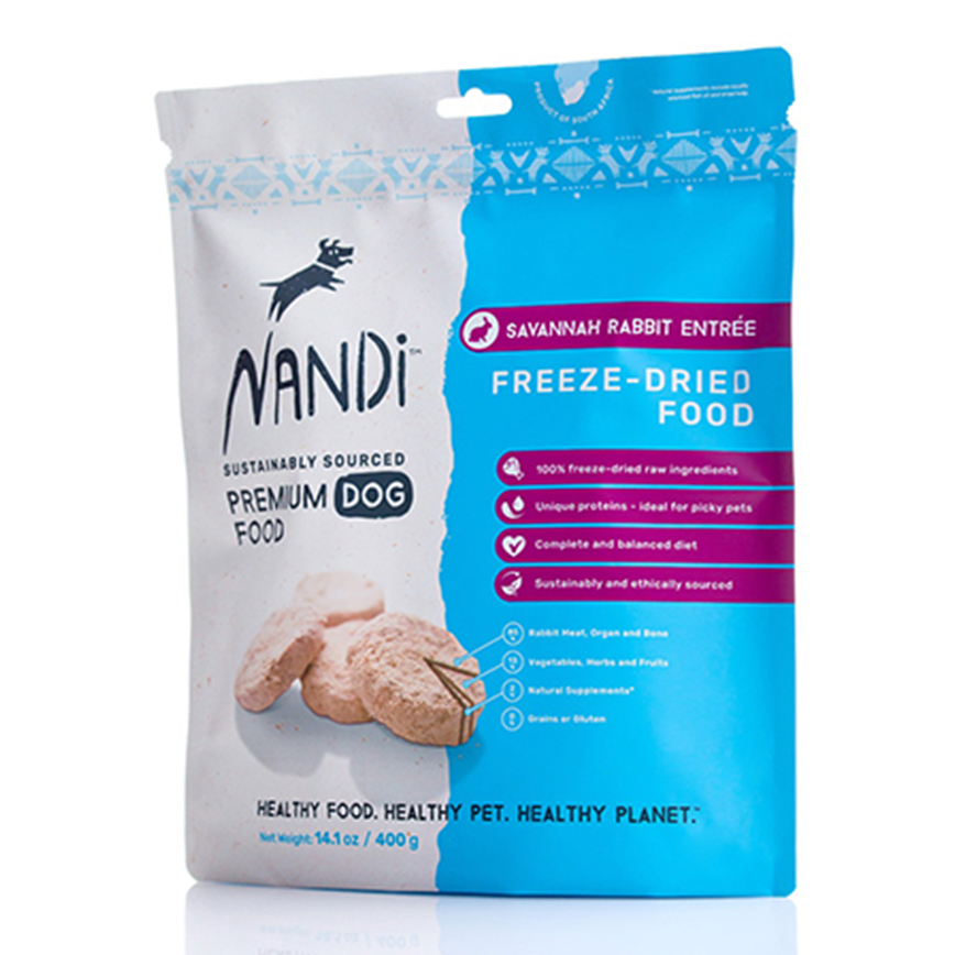 Nandi 狗糧 凍乾大草原野兔肉 Freeze Dried Savannah Rabbit 400g (NA082)