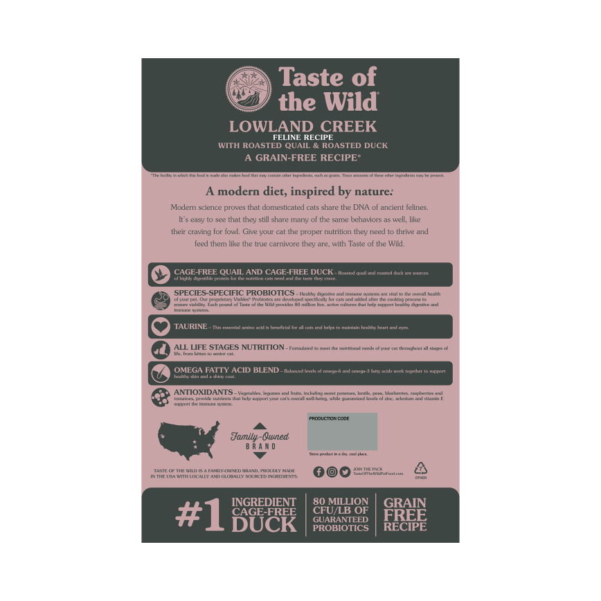 Taste of the Wild 無穀物 烤鵪鶉+烤鴨肉配方 全貓糧 美國版) 14lb (90202282)