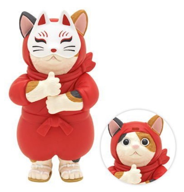 日本直送 貓公仔擺設 忍者貓幪面俠 Ninja Cat (紅色 面具可拆除) 2枚 - 清貨優惠 圖 1
