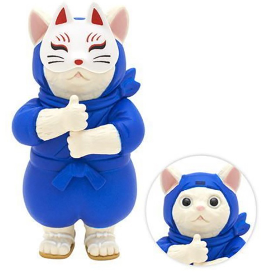 日本直送 貓公仔擺設 忍者貓幪面俠 Ninja Cat (藍色 面具可拆除) 2枚 - 清貨優惠 圖 1