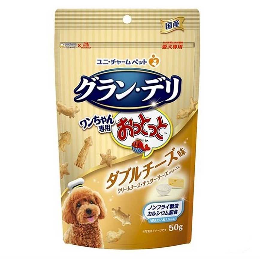 Unicharm 狗零食 日本狗狗魚仔餅 雙重芝士味 50g (橙) 圖 1