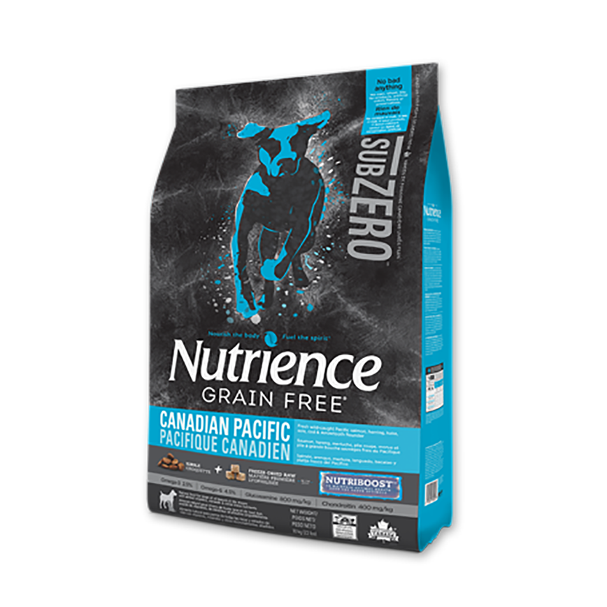 Nutrience SUBZERO 無穀物狗糧 全犬配方 凍乾脫水鮮三文魚及鯡魚配七種魚 9kg 圖 1