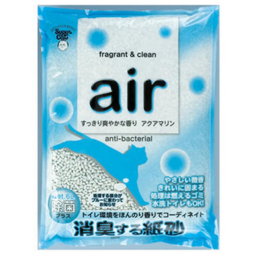 日本Super Cat air除菌消臭 紙貓砂 水晶藍 6L