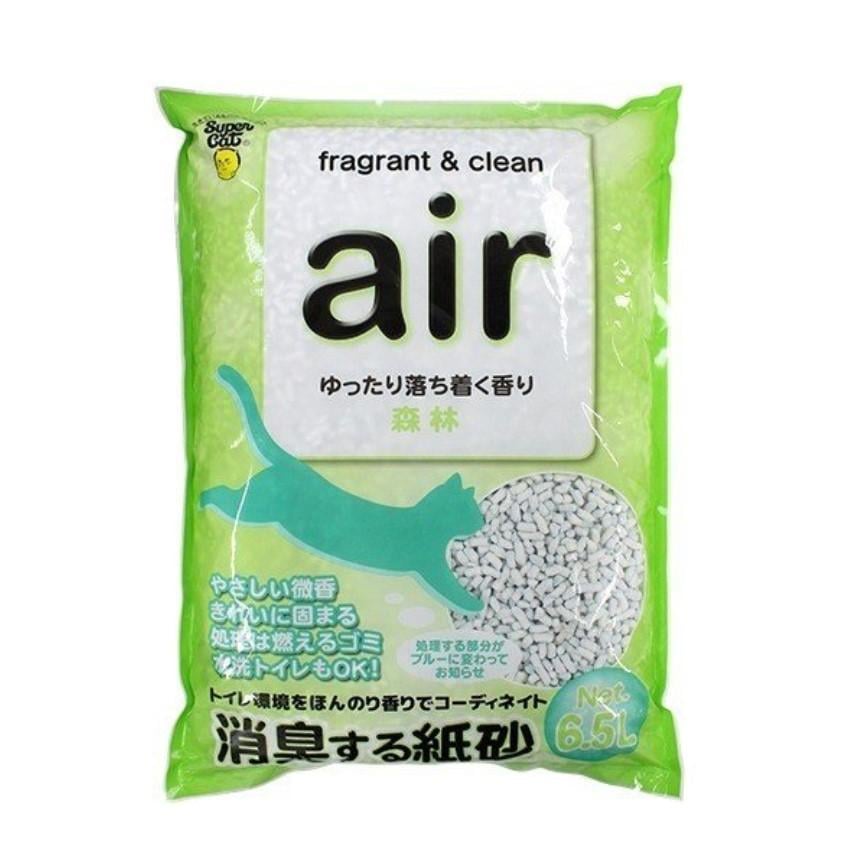 日本Super Cat air除菌消臭 紙貓砂 森林青 6.5L