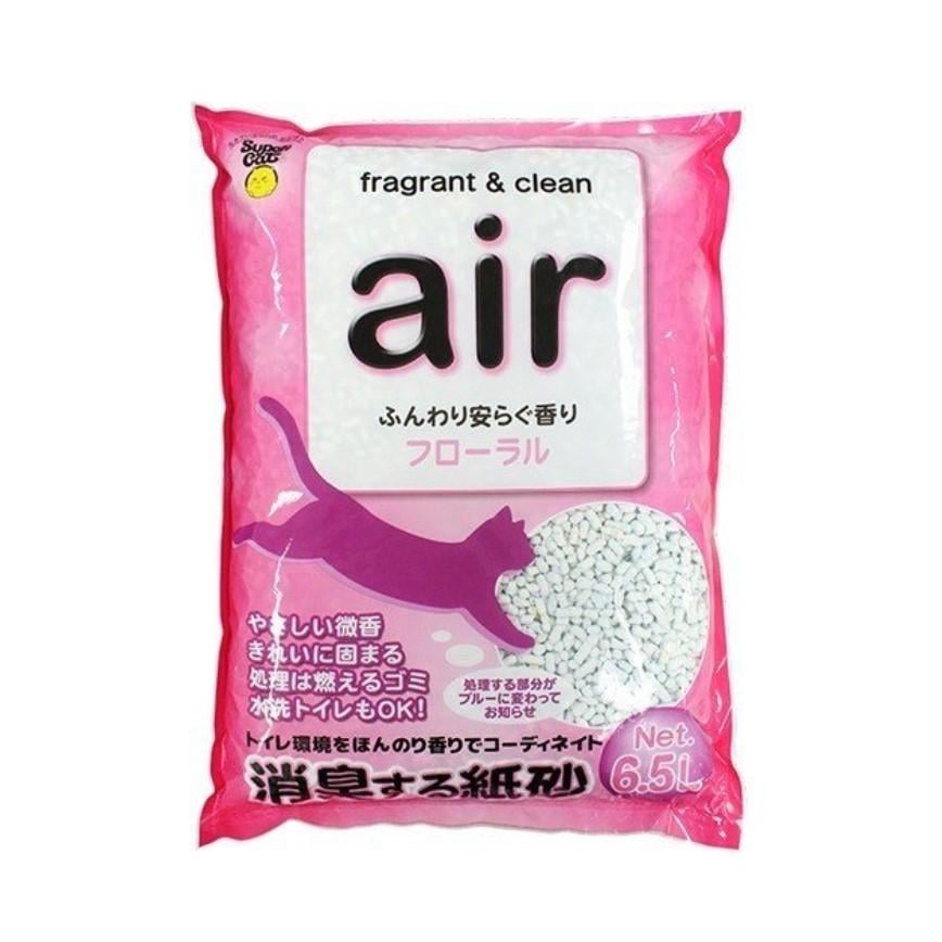 日本Super Cat air除菌消臭 紙貓砂 花卉粉 6.5L