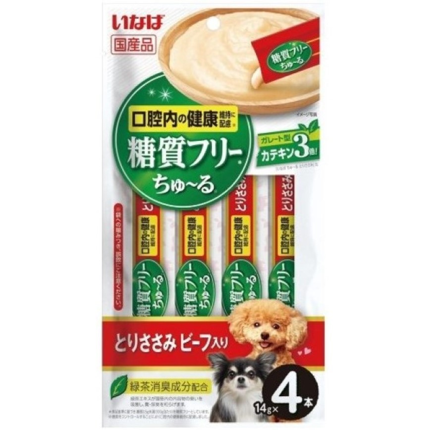 CIAO 狗零食 日本肉泥餐包 口腔健康 無糖配方 牛肉肉醬 14g 4本入 (DS-194) (TBS) 圖 1