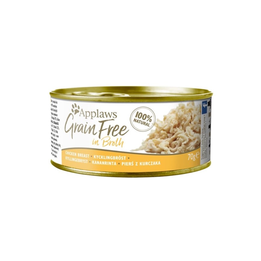 Applaws 貓罐頭 天然優質無穀物雞胸肉及雞湯 Grain Free Chicken Breast in Broth 70g (1102)