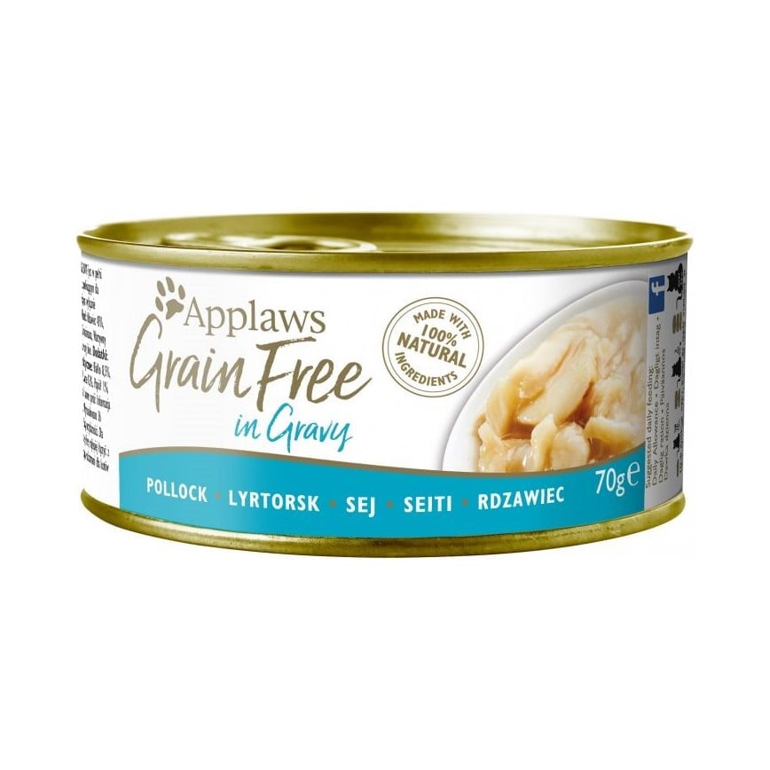 Applaws 貓罐頭 天然優質無穀物鱈魚 Grain Free Pollock in Gravy 70g (1204)