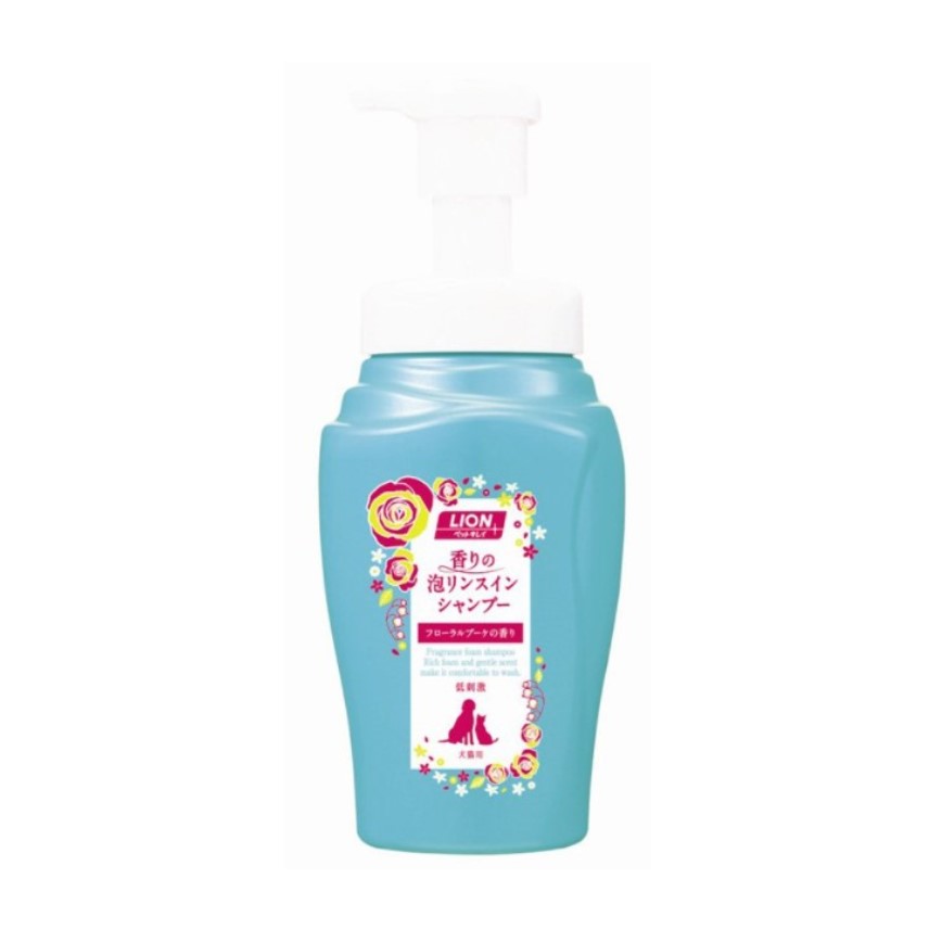 日本獅王LION Pet 低敏配方 香氣洗澡泡沫 貓犬用 450ml (藍) 圖 1