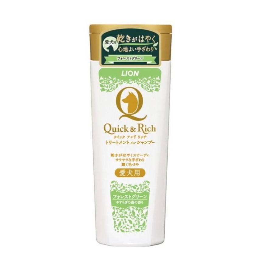 日本獅王LION Pet 犬用 Quick&Rich寵物清潔洗澡液 森林清香 200ml