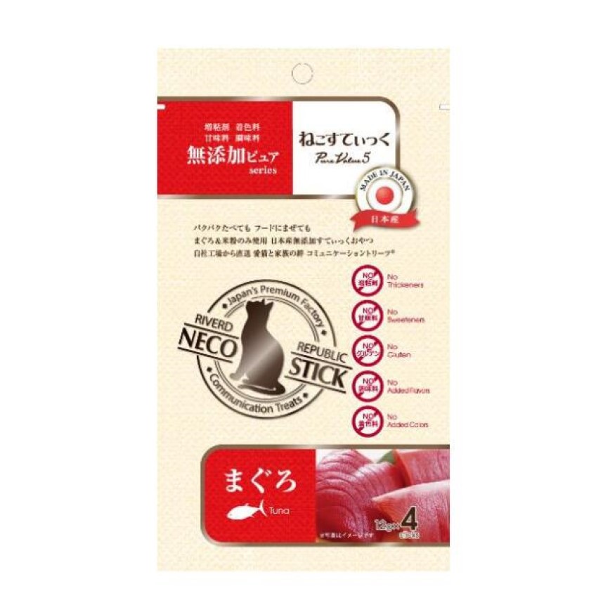 Riverd Republic PureValue5 貓用無添加天然糕條小食 吞拿魚 12g*4本 (CTCJFW0127241)