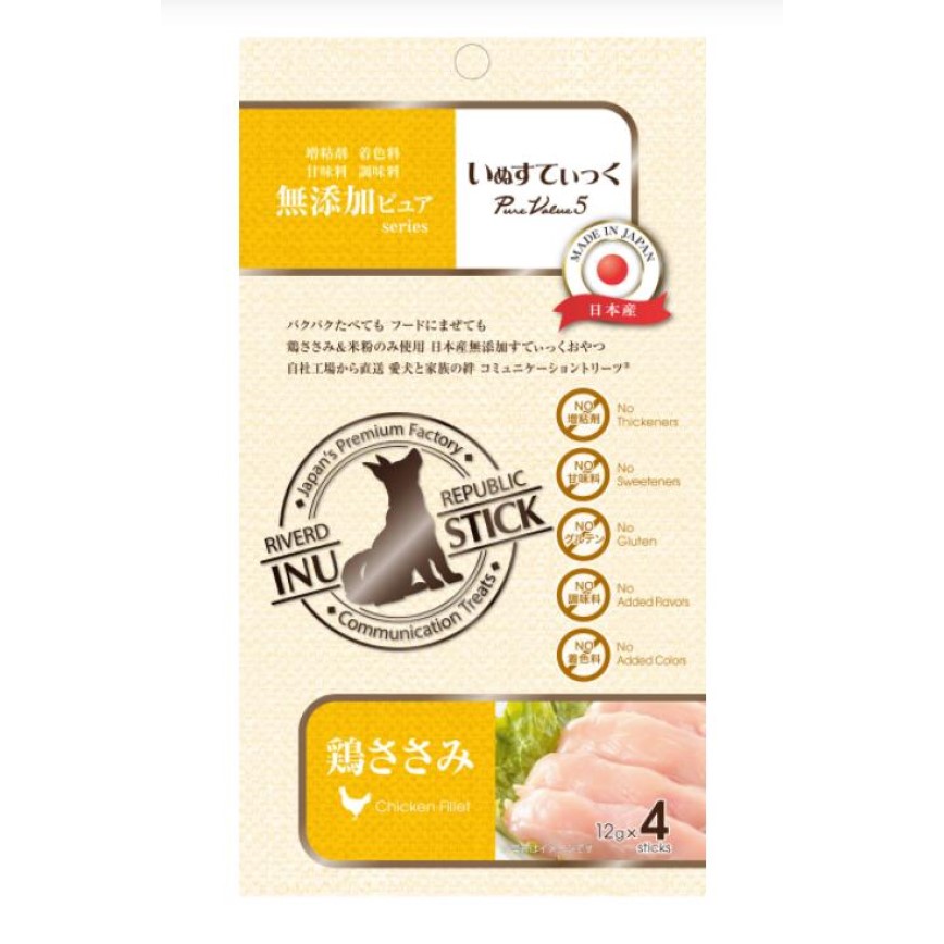 Riverd Republic PureValue5 犬用無添加天然糕條小食 雞肉 12g*4本 (DTDJFA0127203)