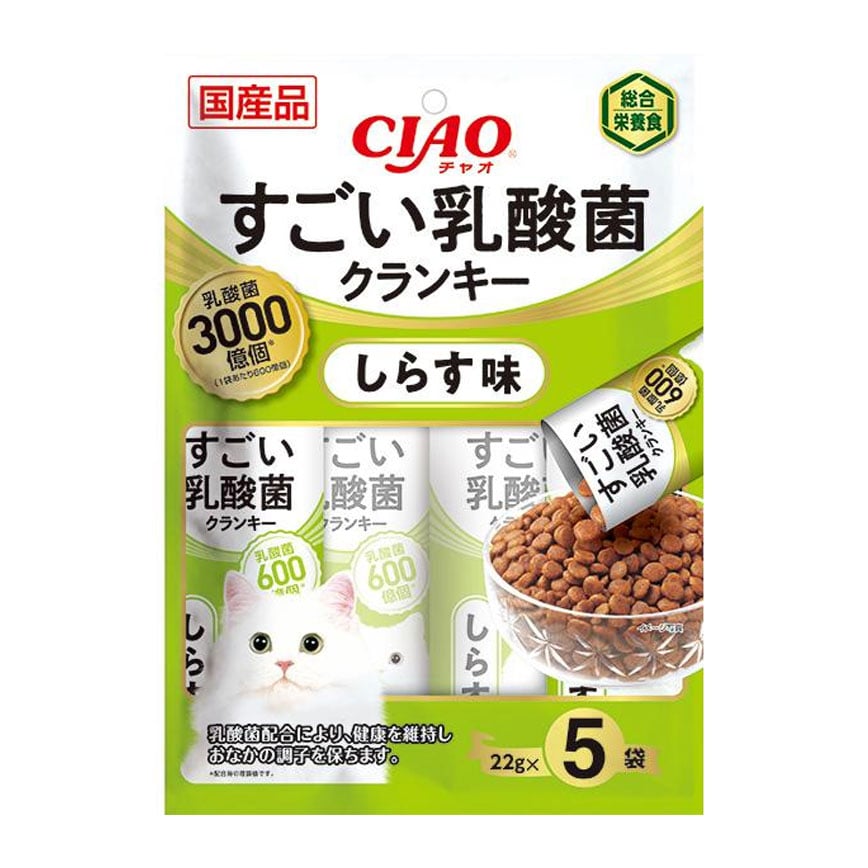 CIAO 貓糧 日本3000億個乳酸菌系列 白身魚味 22g 5袋入 (綠) (P-236) (TBS) 圖 1
