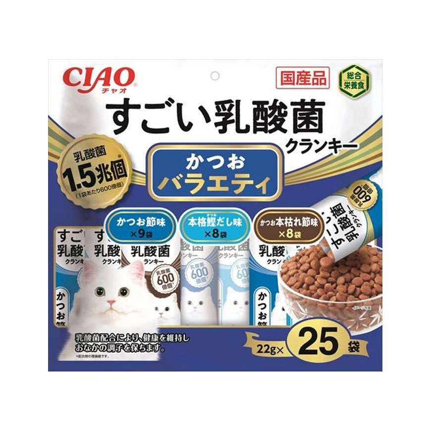 CIAO 貓糧 日本1.5兆億個乳酸菌系列 鰹魚混合味 22g 25袋入 (深藍) (P-262) 圖 1