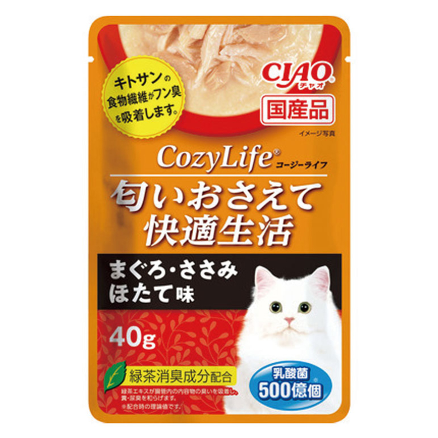CIAO 貓濕糧 CozyLife 金槍魚雞肉扇貝 40g (紅) (IC-451) 圖 1